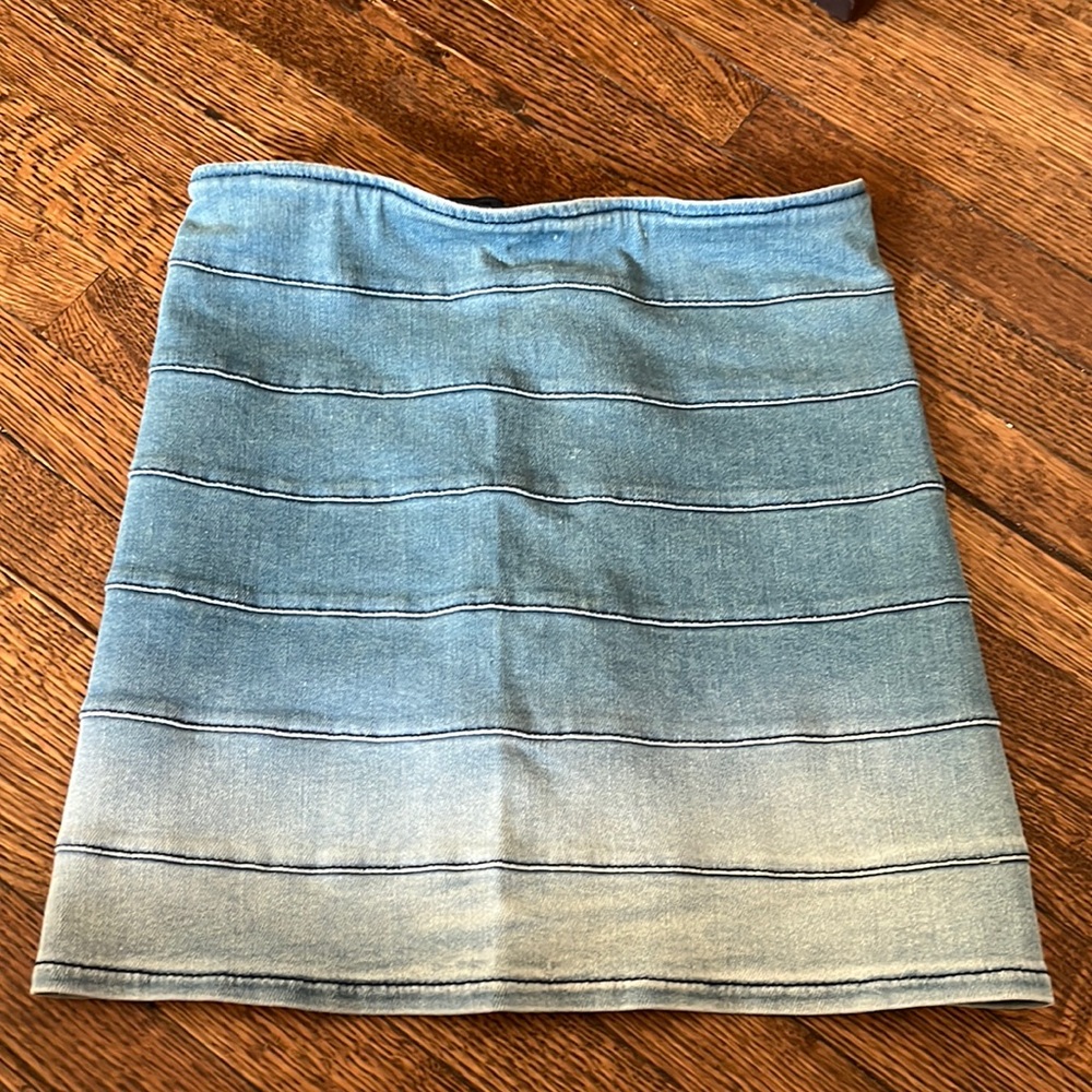 super Trash Stretch Denim Skirt with Full Back Zipper